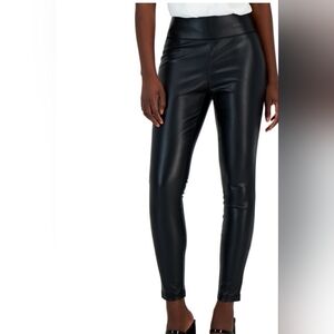 INC WOMEN'S BLACK LEATHER PANTS SIZE LARGE